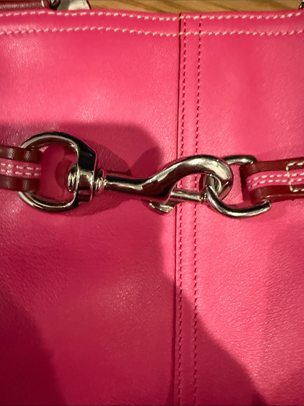 Coach Pink Tote with Brown Handles - Picture 8 of 8